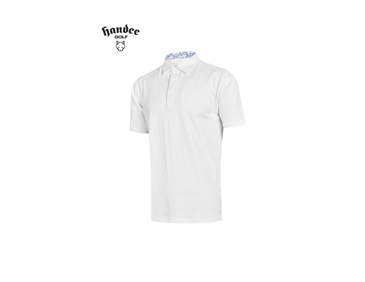 Men Classic Stretch Pique Golf Shirt - White