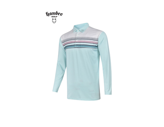 Men Long Sleeve Golf Shirt - Mint