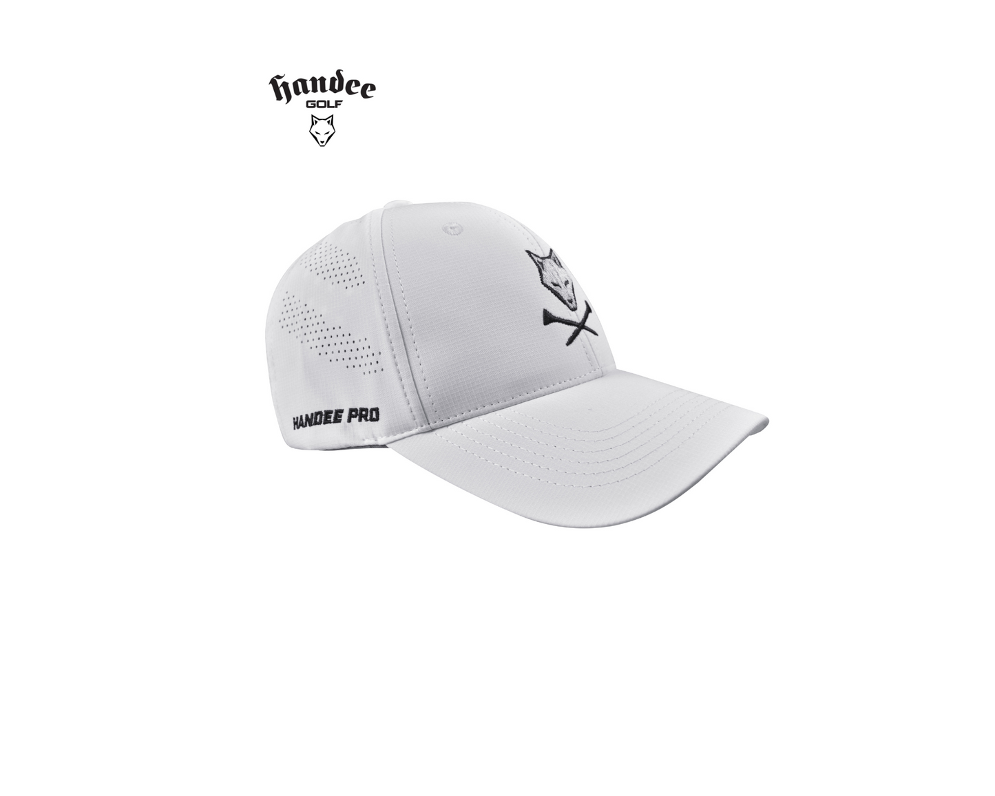 Laser Cut Wolf Golf Cap - White