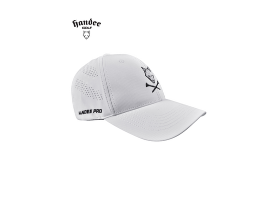 Laser Cut Wolf Golf Cap - White