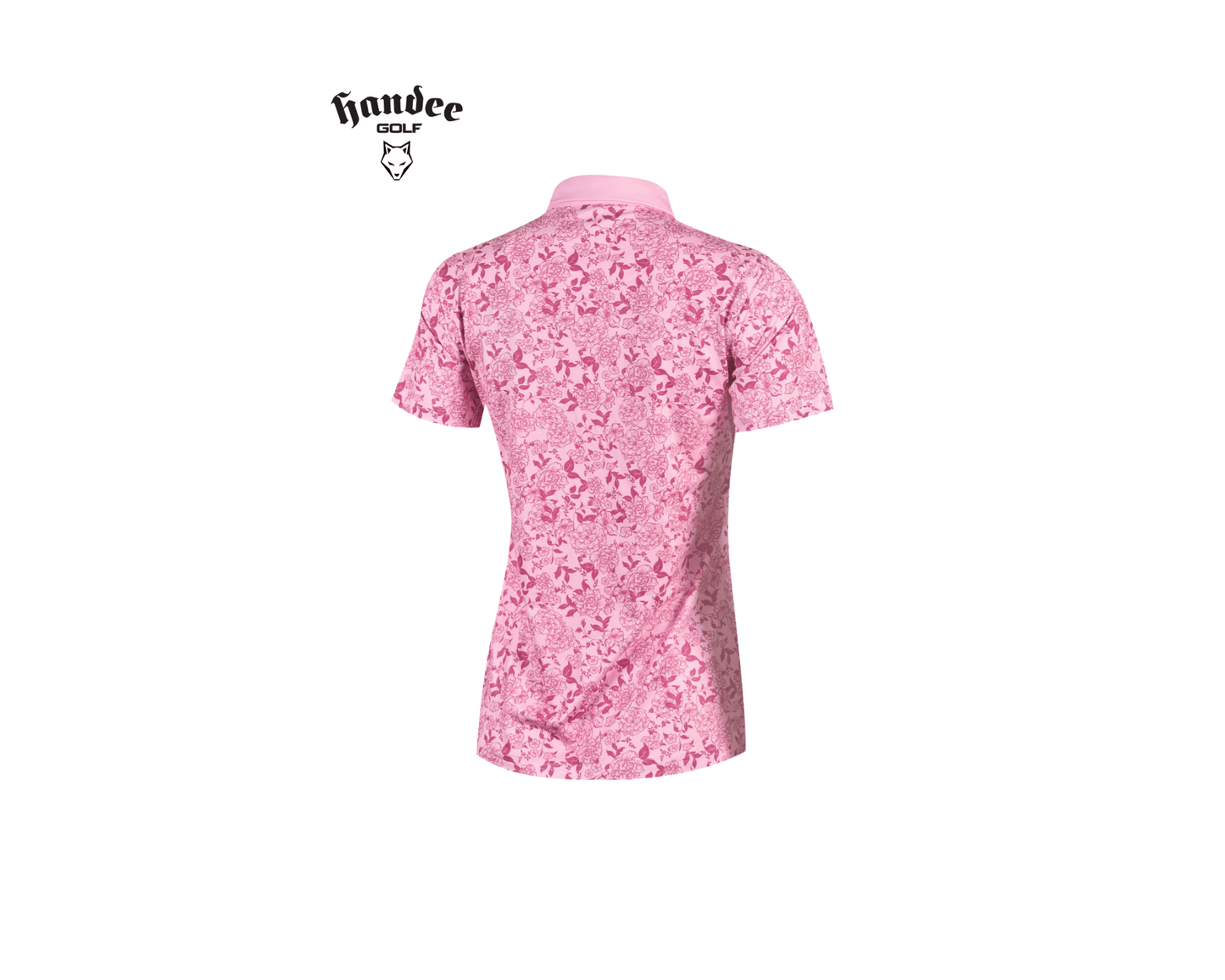 Women Pink Floral Golf Shirt