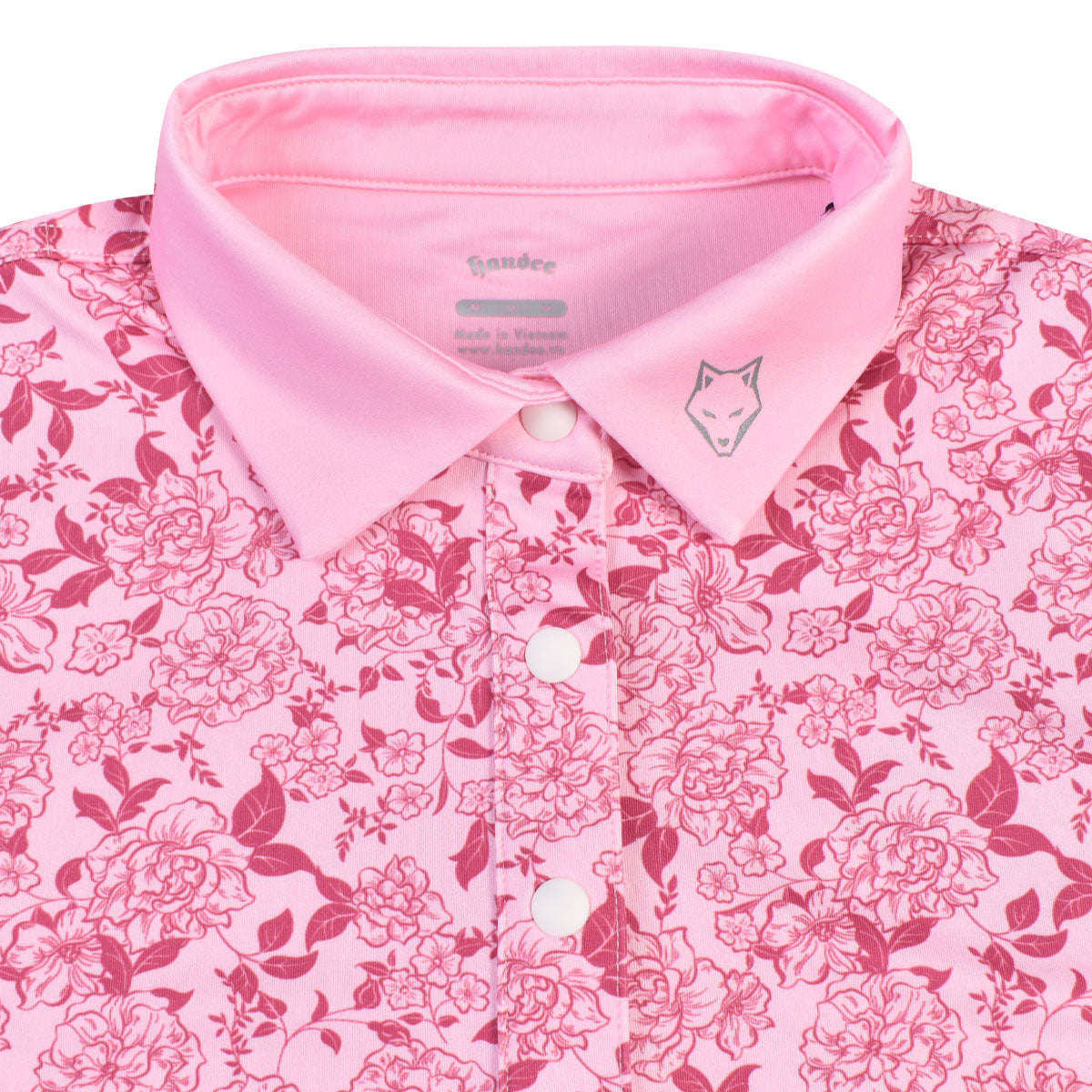 Women Pink Floral Golf Shirt