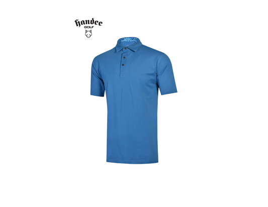 Men Classic Stretch Pique Knit Golf Shirt - Blue