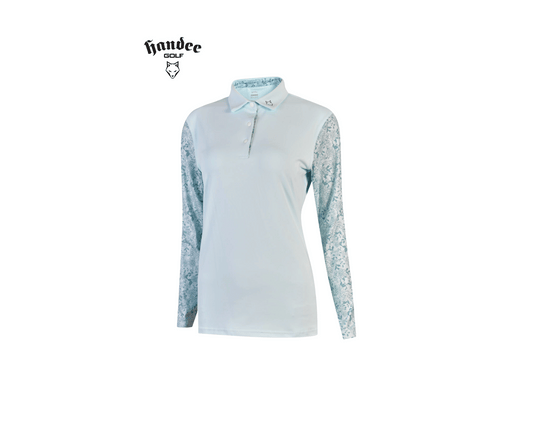 Women Floral Long Sleeve Golf Shirt - Mint