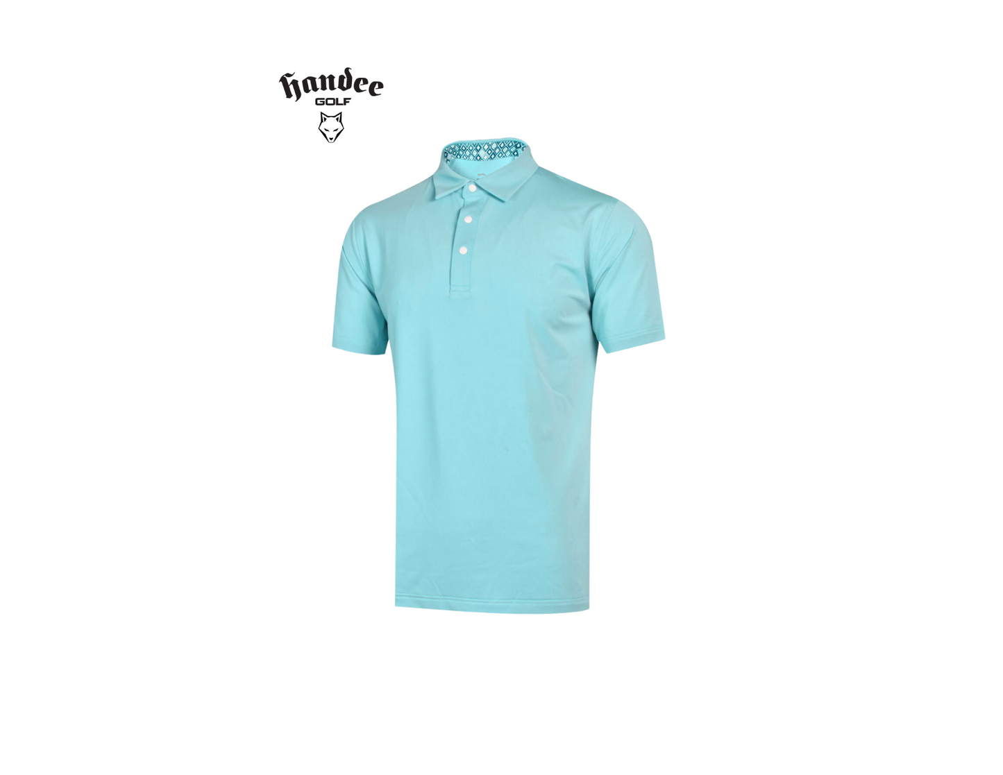 Men Classic Stretch Pique Knit Golf Shirt - Turquoise