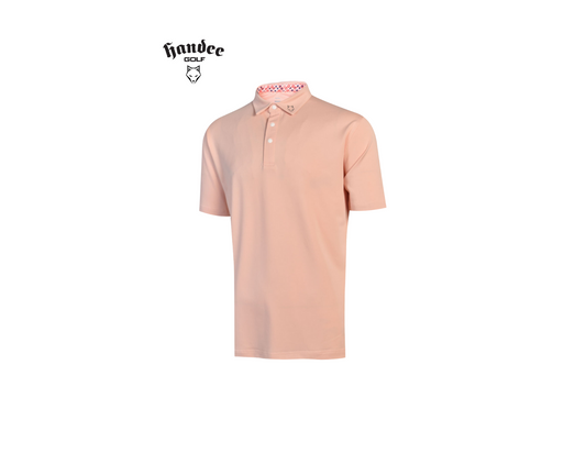 Men Classic Stretch Pique Knit Golf Shirt - Pink