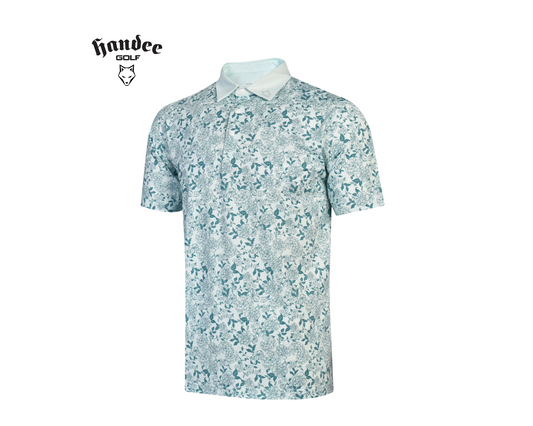 Men Floral Golf Shirt - Mint